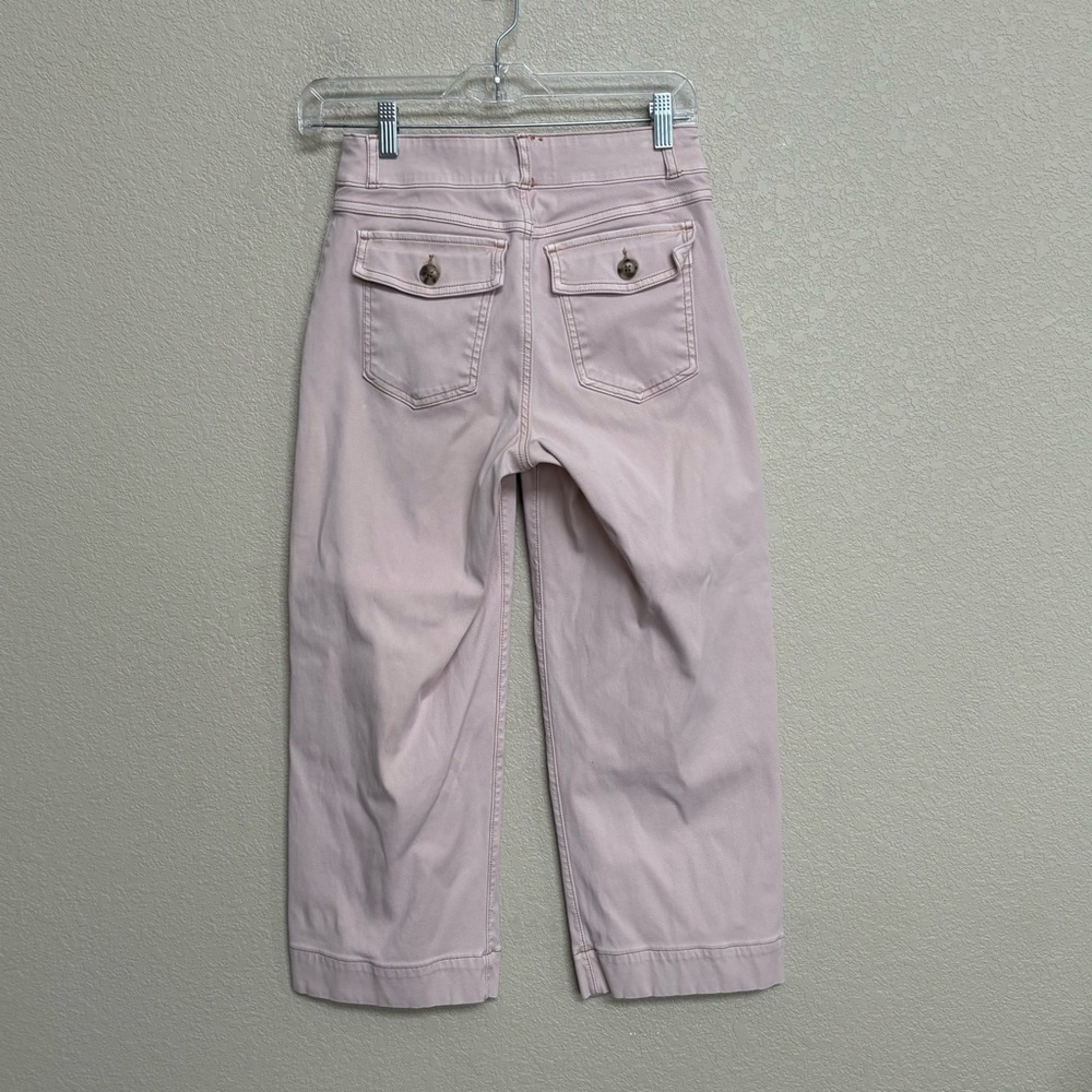 SPANX Light Pink Cropped Wide Leg Pants Petite Small Stretch Twill Flattering - Picture 3 of 7